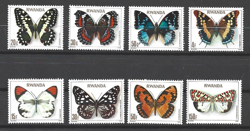 DEC-RWANDA MNH SET SC#905-912 BUTTERFLIES SCV$15.05 NICE - Image 1 of 1