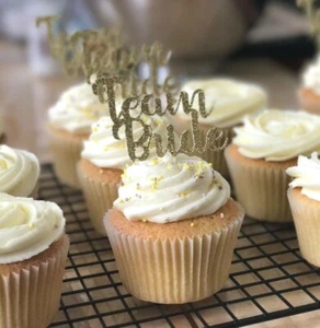 Pack of 12 Team Bride Cupcake Toppers Bride To Be Hen Party Cupcake Toppers - Picture 1 of 10