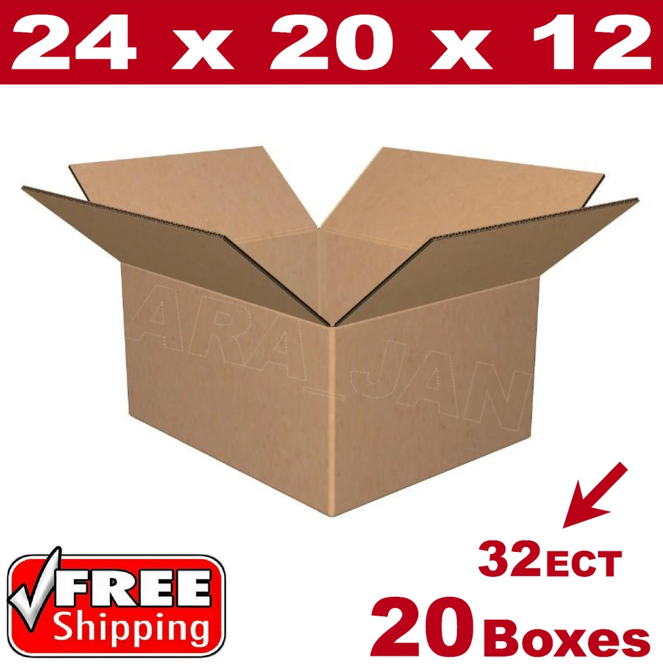 20 - 24x20x12 Cardboard Boxes Mailing Packing Shipping Box Corrugated Carton - Image 1 of 1