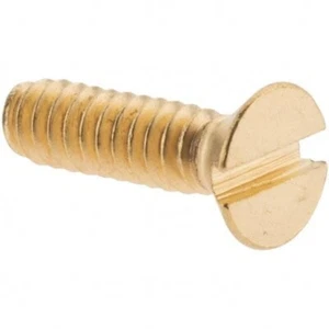 Machine Screw: #6-32 x 1/2″, Flat Head, Slotted Brass, PK OF 200, (C) - Picture 1 of 6