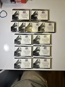 2004 -05-06-07-08 S Proof State Quarter 90% Silver 5 Coin Statehood 25c (12)sets - Picture 1 of 1