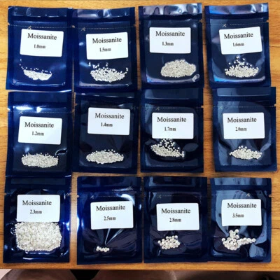 White D Color VVS1 Round Cut Loose Moissanite Stone Excellent Cut 0.8~3.0mm - Image 1 of 4