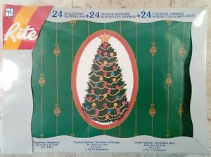 Perkins Papers Vintage RITO Tovagliette Tovaglioli 24 SET Natale Vacanze Cocktail - Foto 1 di 7