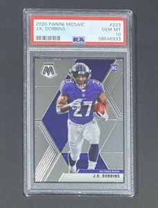 2020 PANINI MOSAIC J.K. DOBBINS ROOKIE CARD BALTIMORE RAVENS #223 RC - PSA 10 🔥 - Photo 1/4