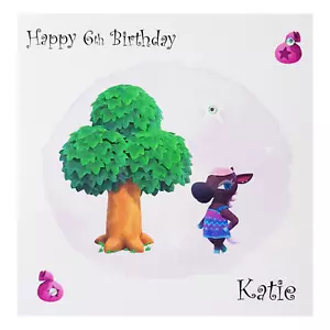 PERSONALISED ANIMAL CROSSING BIRTHDAY CARD Girls Daughter Boys Son Nintendo - Picture 1 of 8