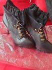 Ladies KG by Kurt Geiger Rare Leather Suede Ankle Sock Vintage Boots Black  S 8