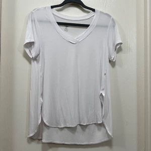 Apana Mujer Camiseta Blanca Cuello en V Yoga Deportes Talla Pequeña - Imagen 1 de 7