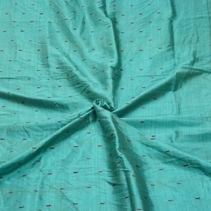 Vintage Blue 100% Pure Silk Handwoven Sari Remnant 4YD Craft Fabric Silk Scrap - Picture 1 of 4