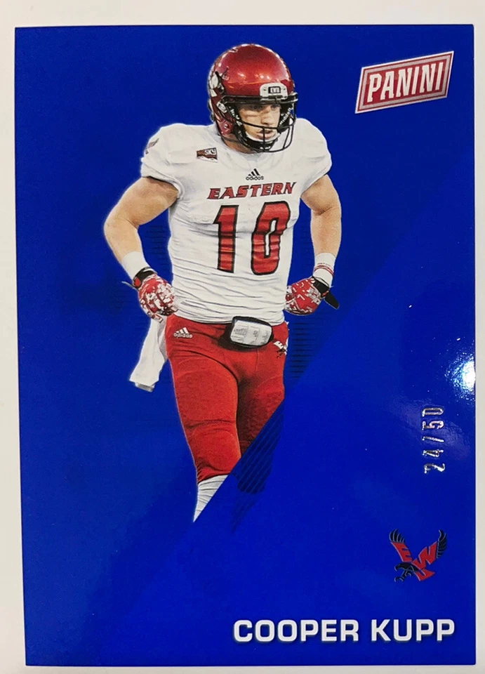 2022 Panini Father's Day COOPER KUPP BLUE SP # /50 Rams # 38 Super Bowl MVP - Image 1 of 2