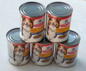5 tins of Hills Adult 7 Plus Wet Dog Food Chicken & Barley Entrée 5 x 370g