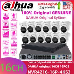 DAHUA 16Channel Kit 16CH 16POE 8MP CCTV SyStem NVR WizSense MIC IP Camera 8 Lot - Picture 1 of 24