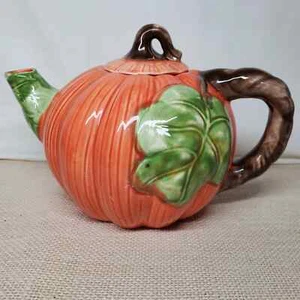 WCL Ceramic Pumpkin Harvest Fall Tea Pot Read - Picture 1 of 11