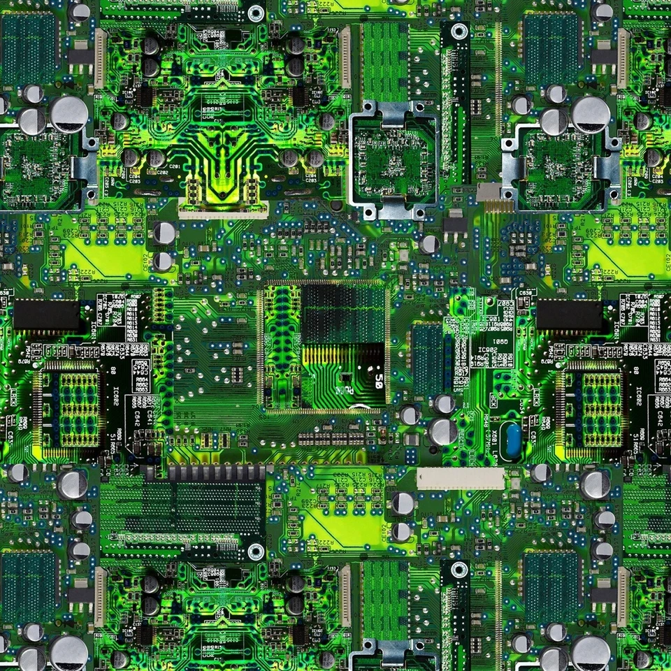 100% Cotton Fabric Timeless Treasures Circuit PC Motherboard Computer - Image 1 of 1