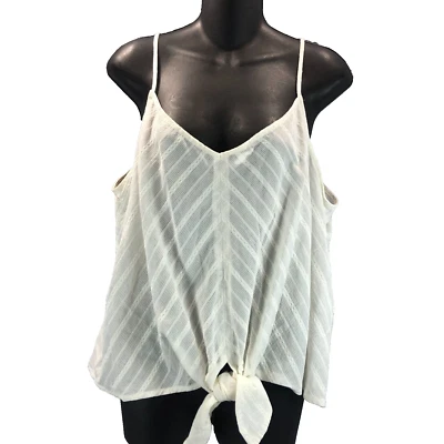 NUEVO CON ETIQUETAS Sombra de ojos para mujer L Algodón Camiseta sin mangas Corbata Cintura Espagueti Correas Camisa Camisola Foto 1 de 4