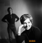 young couple, pretty girl in home made studio, vintage fine art negative, 1960's