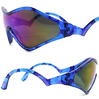 Costume Party Rave Funky Alien Cosplay Retro Futuristic Blue & Green Sun Glasses - Image 1 of 4