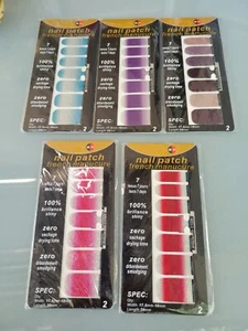 5 Packs Nail Patch French Manicure Stickers  Sets Glitter Nail Polish Strips - Picture 1 of 7