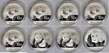 Lot 8 Chinese Silver PROOF Panda Coin 1 oz 10 Yuan With Capsule 2011 2014 2015