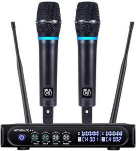 S9 UHF Rechargeable Wireless Microphone System Karaoke Microphone Wireless Mic - Picture 1 of 24