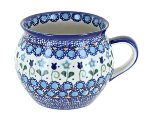 Taza sopa burbuja sabana cerámica polaca rosa azul - Imagen 1 de 2