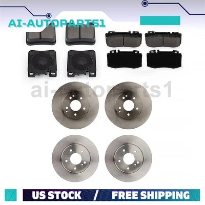 Para 1998-2003 Mercedes-Benz E320 Rotores de freno delanteros y traseros + Kit de pastillas de freno Foto 1 de 4