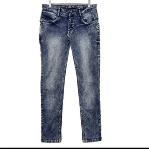 Cobb Jeans Herren 34 Blau Ultra Narrow Fit Italy Distressed Denim Stylisch Modern - Bild 1 von 16