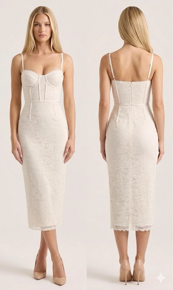 Jonathan Simkhai корсет кружевное платье в кремовый размер: S новый без ЯРЛЫКОВ - Изображение 1 из 4