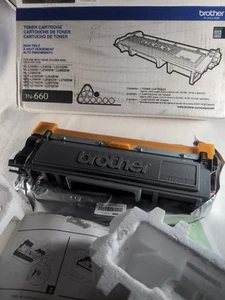 Unidad de batería original Brother TN-660 cartucho de tóner negro OEM abierto - Imagen 1 de 5