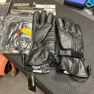 Gerbing's G3 12V beheizbare schwarze Motorrad-Lederhandschuhe neu aus altem Lagerbestand MED BONUS-PACKSACK - Bild 1 von 9
