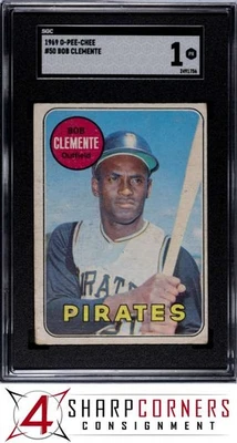 1969 O-PEE-CHEE #50 ROBERTO BOB CLEMENTE PIRATES HOF POP 4 SGC 1 - Image 1 of 4