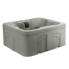 LifeSmart LS100 Taupe 4 Person Plug and Play Square Hot Tub Spa with Black Cover