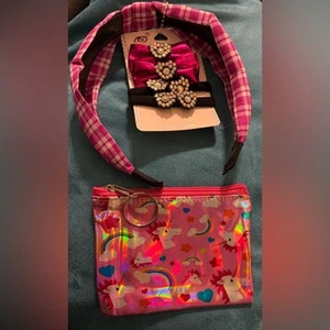 Pink Headband and Unicorn Pouch Set - Picture 1 of 2