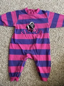 Vintage Disney Store Flower Bambi 90s Pink Stripe Romper Jumpsuit 18 Months - Picture 1 of 7
