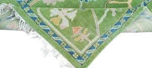 Hand-knotted Indo Oushak Green Turkish contemporary Ethnic Rugs for living area - Picture 1 of 7