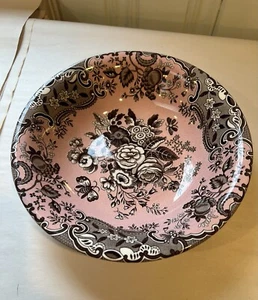 Spode Blue Room British Flowers Rosa Pink Brown Soup Serving Bowl 8" - Picture 1 of 6