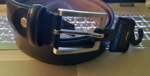 36-38 inches belt BLACK PUNCHED LEATHER Paul Costelloe 93 cms - NWT - Picture 1 of 4