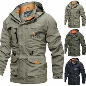 Mens Winter Military Tactical Jacket Hooded Combat Outdoor Hoodie Coat Outwear - Picture 1 of 15