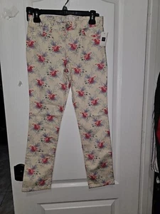 Girls Gap Jeans Super Skinny Fit 12 Plus Flower Print  - Picture 1 of 5