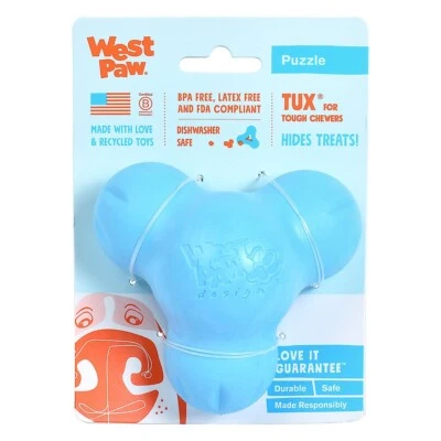 West Paw Zogoflex Tux Pequeño 4" Juguete para Perro - Azul, Nuevo Foto 1 de 3