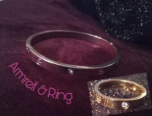 Schöner STERLING STEEL RING & passender ARMREIF 🌺🎀 - Bild 1 von 2