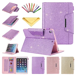 Bling Glitzer Leder Flip Wallet Smart Case Cover für iPad 10,2" 9./8./7. Gen - Bild 1 von 13