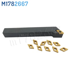93° SDJCL 1212H07 12mm×100mm CNC Soporte de herramientas de torneado externo + 10 piezas DCMT070204 - Imagen 1 de 7