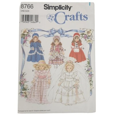 Simplicity Crafts 8766 18" Dolls Dresses & Accessories Sewing Pattern Uncut - Image 1 of 4