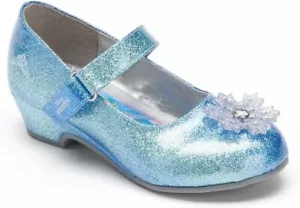 Disney Frozen Elsa Girls Dress Shoes Mary Janes Toddler Snowflake Glitter Size 6 - Picture 1 of 6