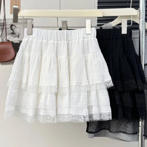 Girl Women Lace Skirt Petticoat Ruffles Culottes Underskirt Pleated Layered - Picture 1 of 9