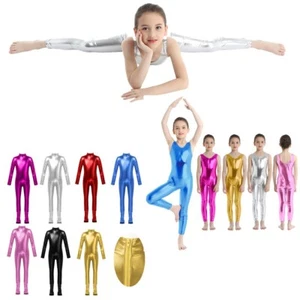 Niños Niñas Ballet Metálico Unitards Gimnasia Body Fitness Monos Disfraz - Imagen 1 de 122