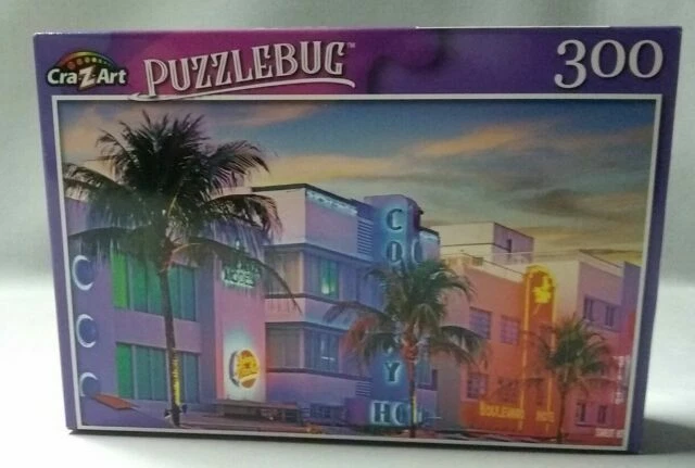 Puzzlebug Art Deco Buildings on Ocean Drive in Miami 300 Pieces Jigsaw Puzzle