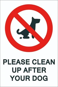 CORFLUTE SIGN,PLEASE CLEAN UP AFTER YOUR DOG SIGNS,5mmcorflute 300x200mm - Picture 1 of 1