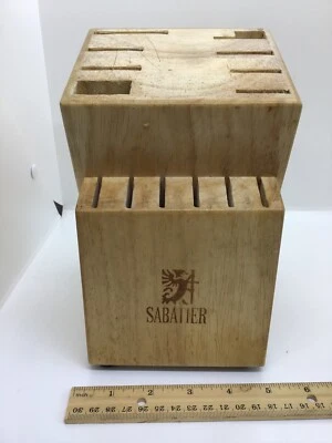 Bloque de cuchillos de madera Sabatier 14 ranuras SOLO cubiertos bonito bloque Foto 1 de 4