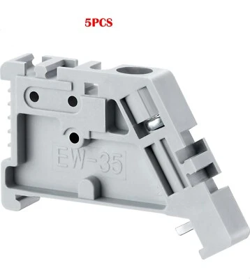 5PCS EW-35 DIN Rail Terminal Block End Stopper, Screw Clamp End Bracket for 35mm - Image 1 of 4